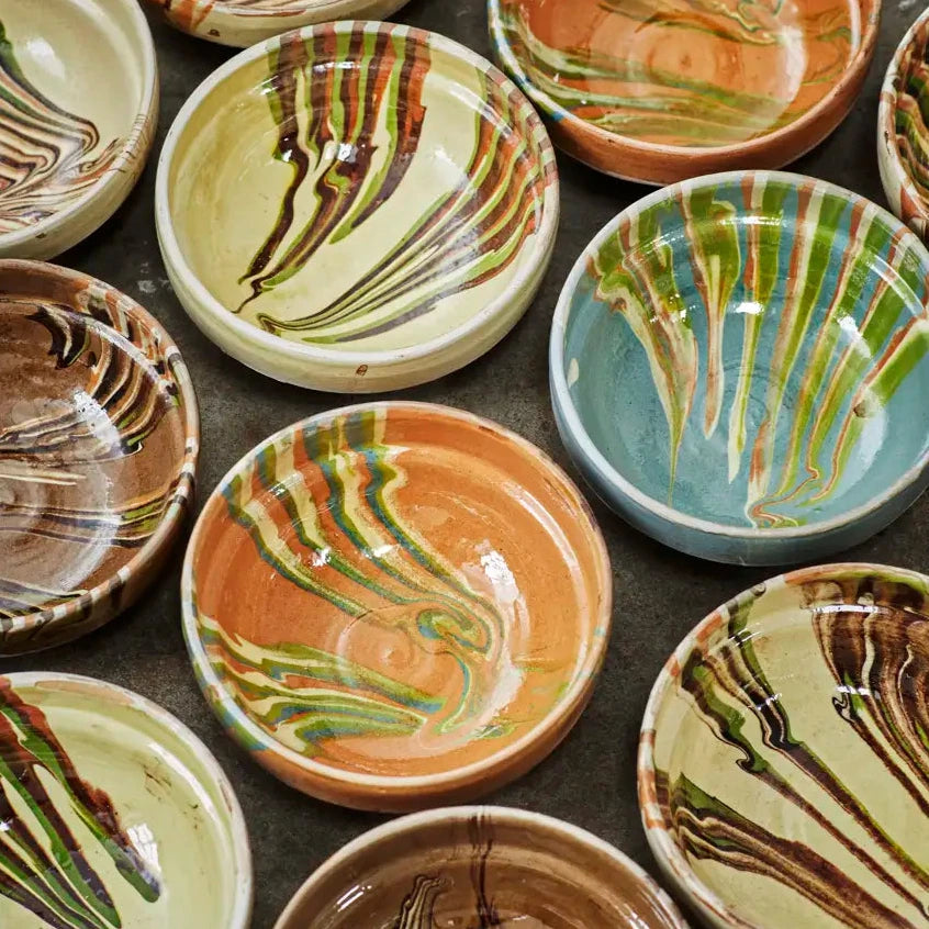 Madam Stoltz handbemalte Keramikschüssel cremefarben