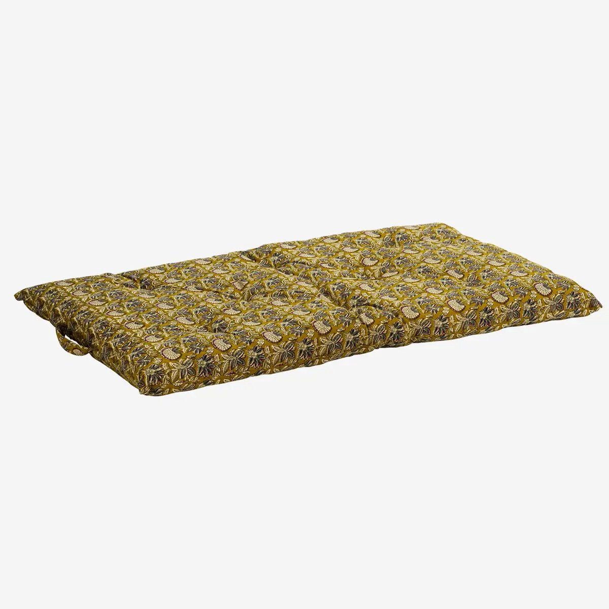 Madam Stoltz mattress cushion 60x100cm curry floral print