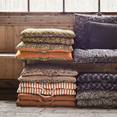 Madam Stoltz mattress cushion 60x100cm striped dark honey 60100-35