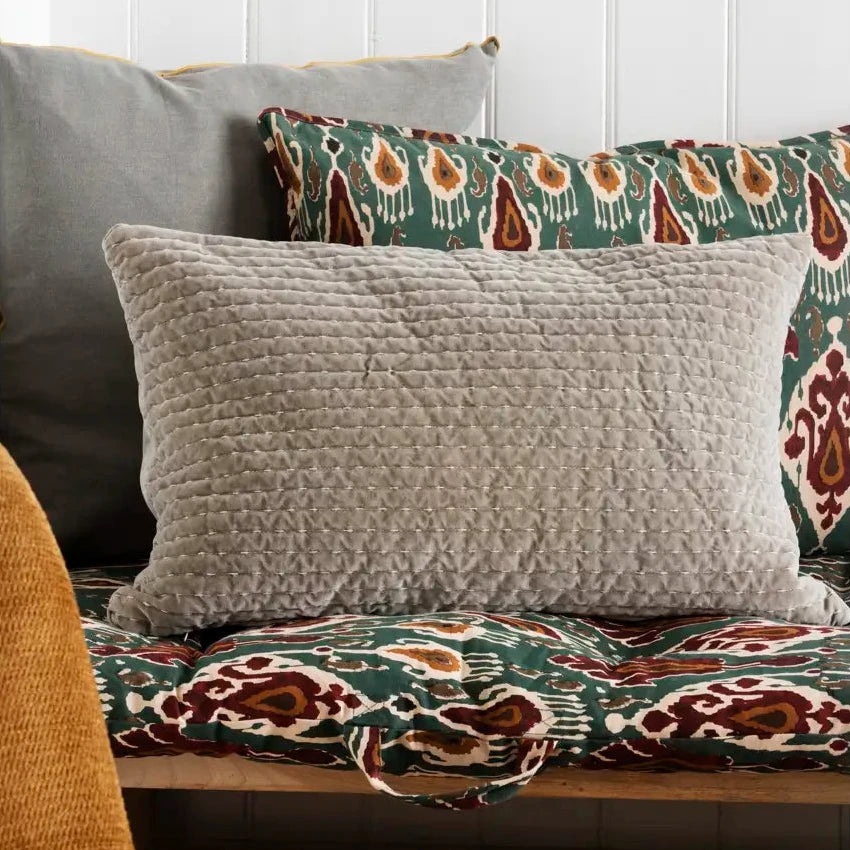 Madam Stoltz mattress cushion 70x180cm green syrah red