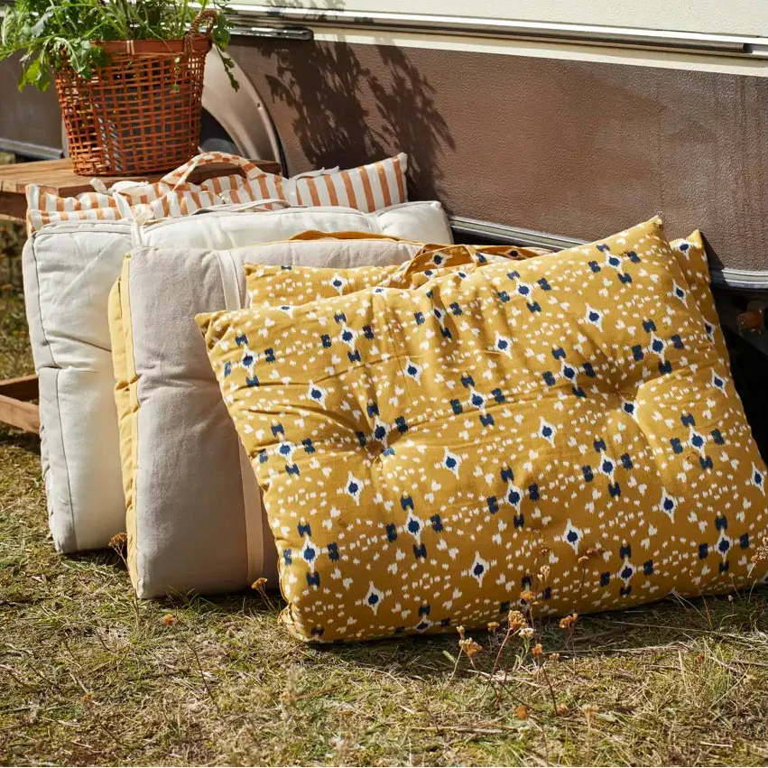 Madam Stoltz mattress cushion 60x100cm striped dark honey 60100-35