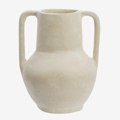 Madam Stoltz paper mache vase natural white