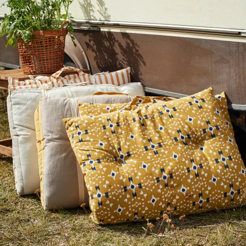 Madam Stoltz printed cotton mattress 60x100 cm mustard MP-60100-240