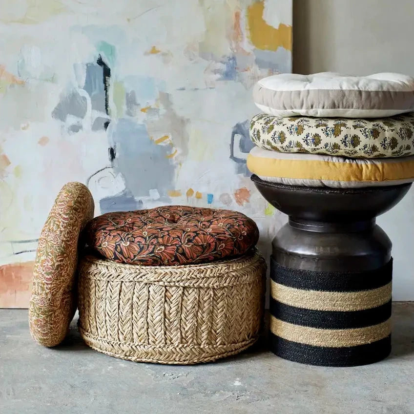 Madam Stoltz round cotton chair pads