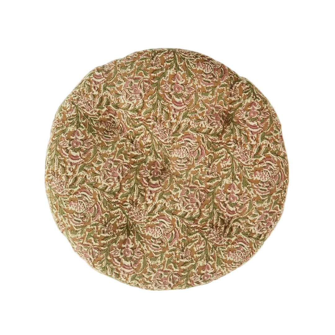 Madam Stoltz round cotton chair pad honey
