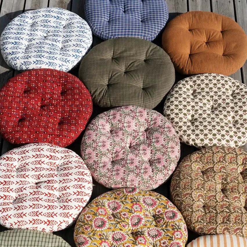Madam Stoltz round cotton chair pads