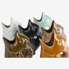 Madam Stoltz stoneware fish vase various colours