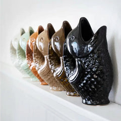 Madam Stoltz stoneware fish vase 6 colours