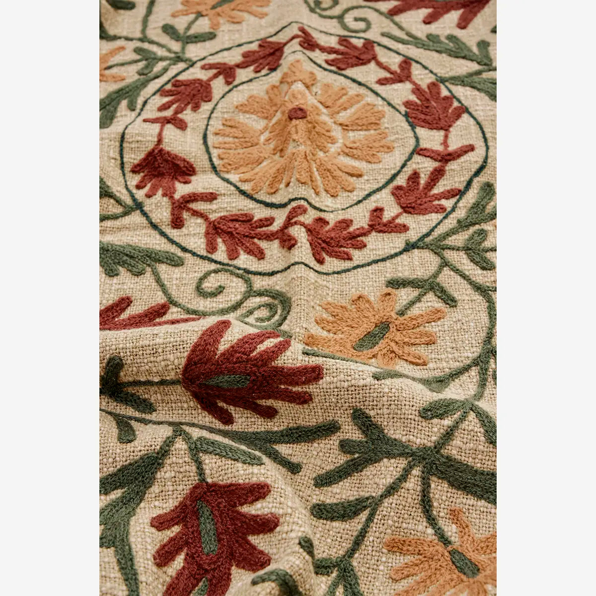 Madam Stoltz suzani throw blanket sand