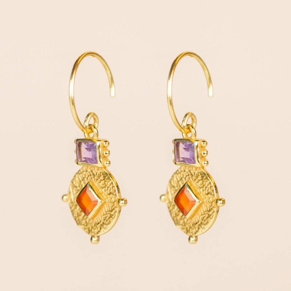 Muja Juma hanging earrings Rihla red agate