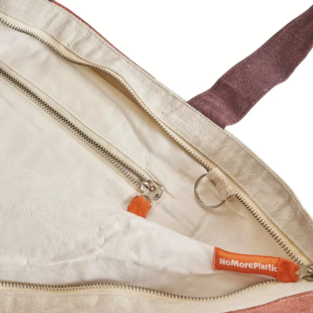 NoMorePlastic sustainable shopper recycled bed linen autumn zip