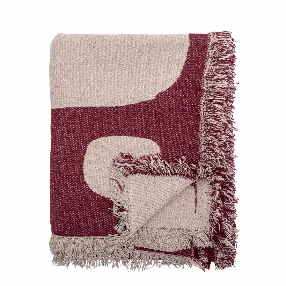 Olica throw Bloomingville burgundy