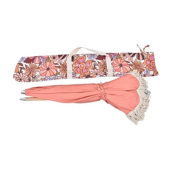 double-sided sun umbrella parasol boho flowers recycled PET bottles