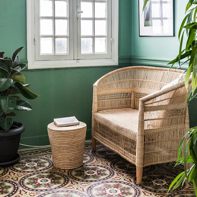 Malawi loveseat cane fairtrade natural 