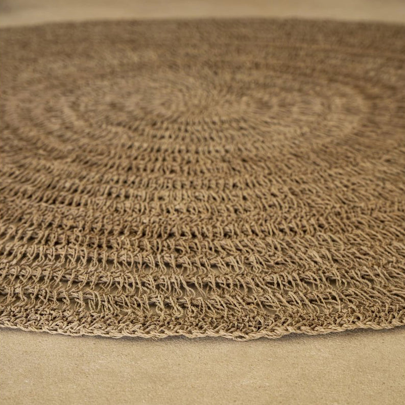 Round seagrass rug 150cm Bazar Bizar palm raffia sisal