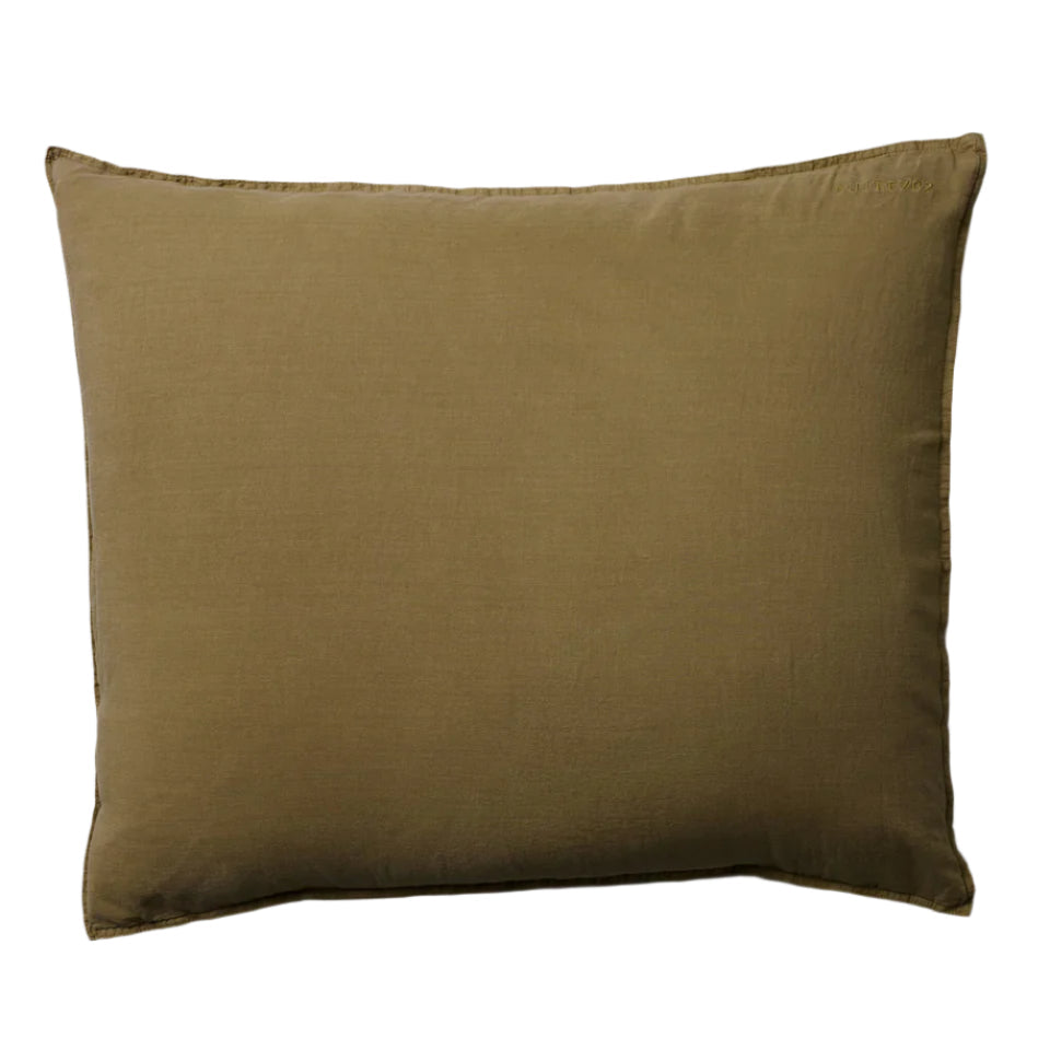 Suite702 gewaschenes Leinenkissenbezug Khaki Gold 60x70cm