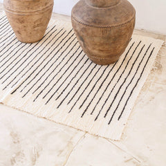 Soeji Kerta Rug white black striped 2 sizes