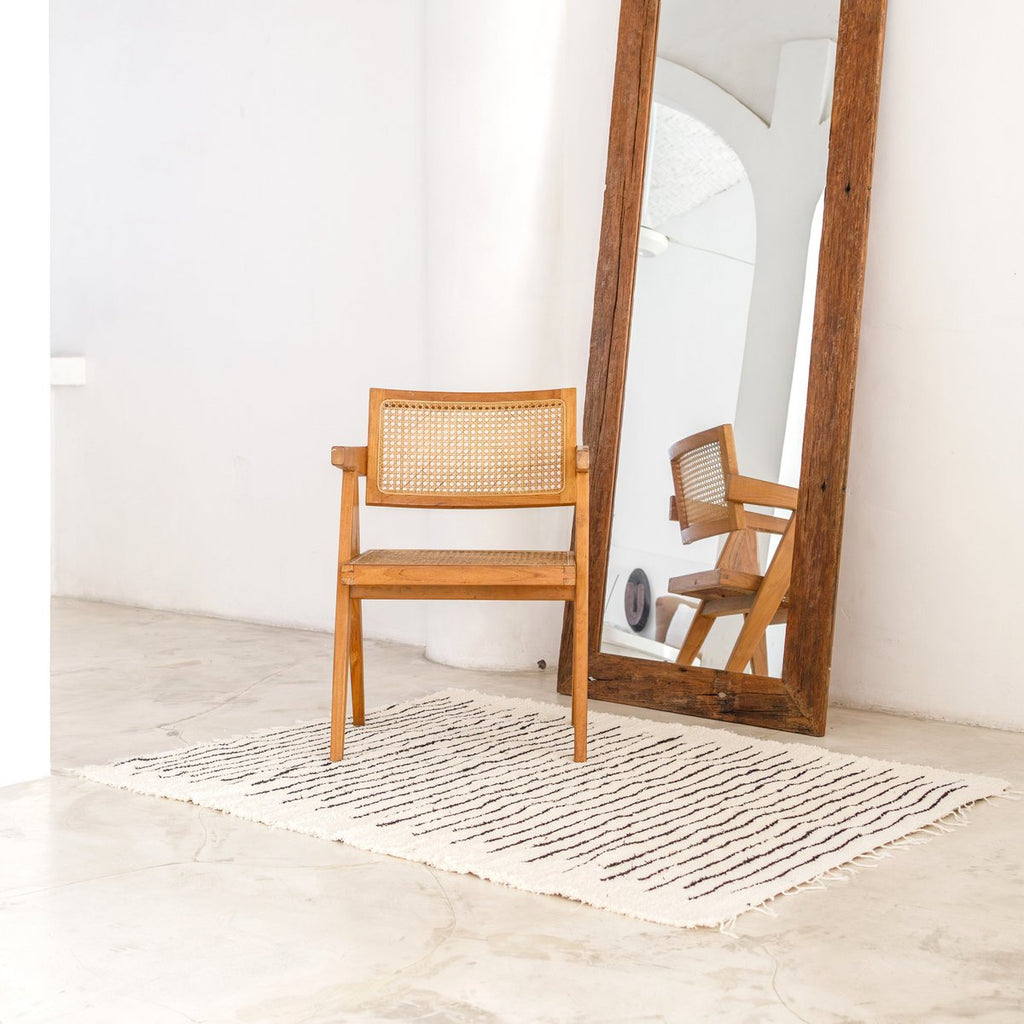 Soeji Kerta Rug white black striped 2 sizes