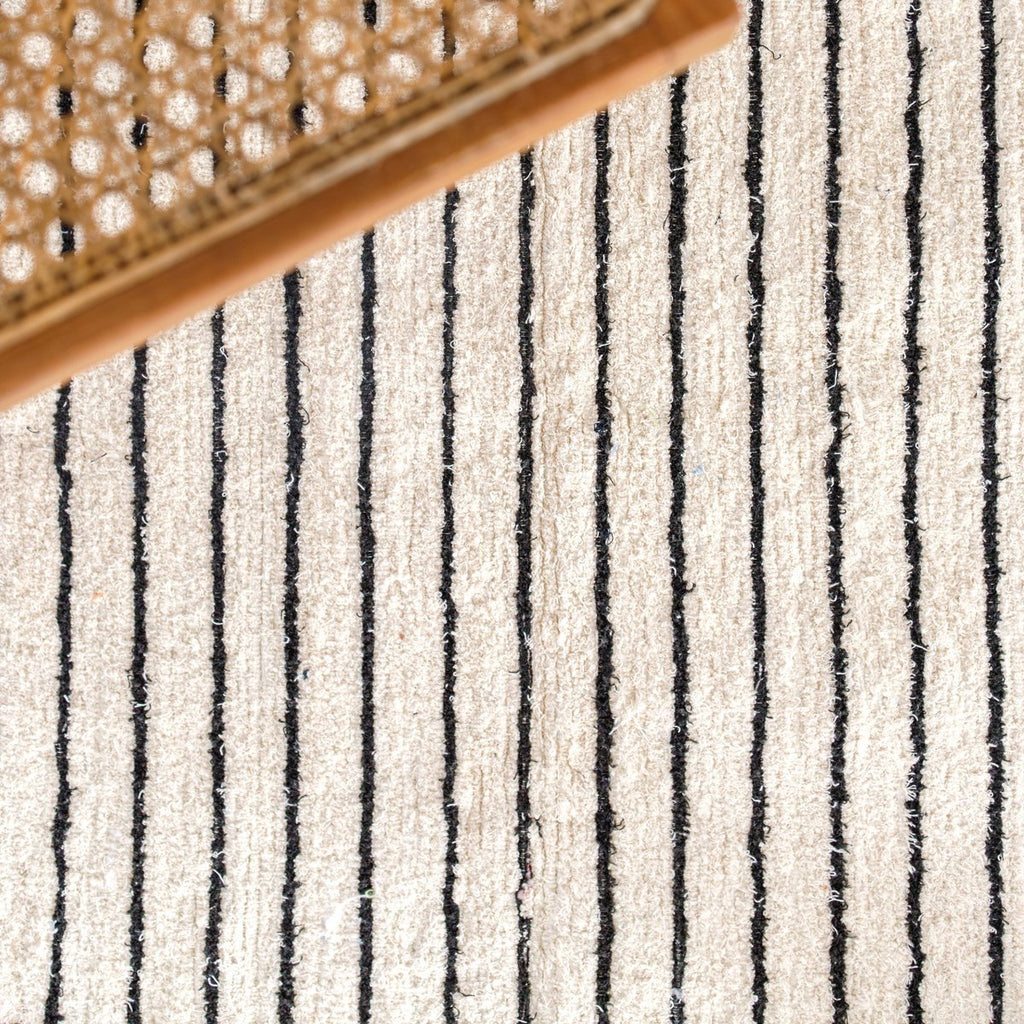 Soeji Kerta Rug white black striped 2 sizes handwoven
