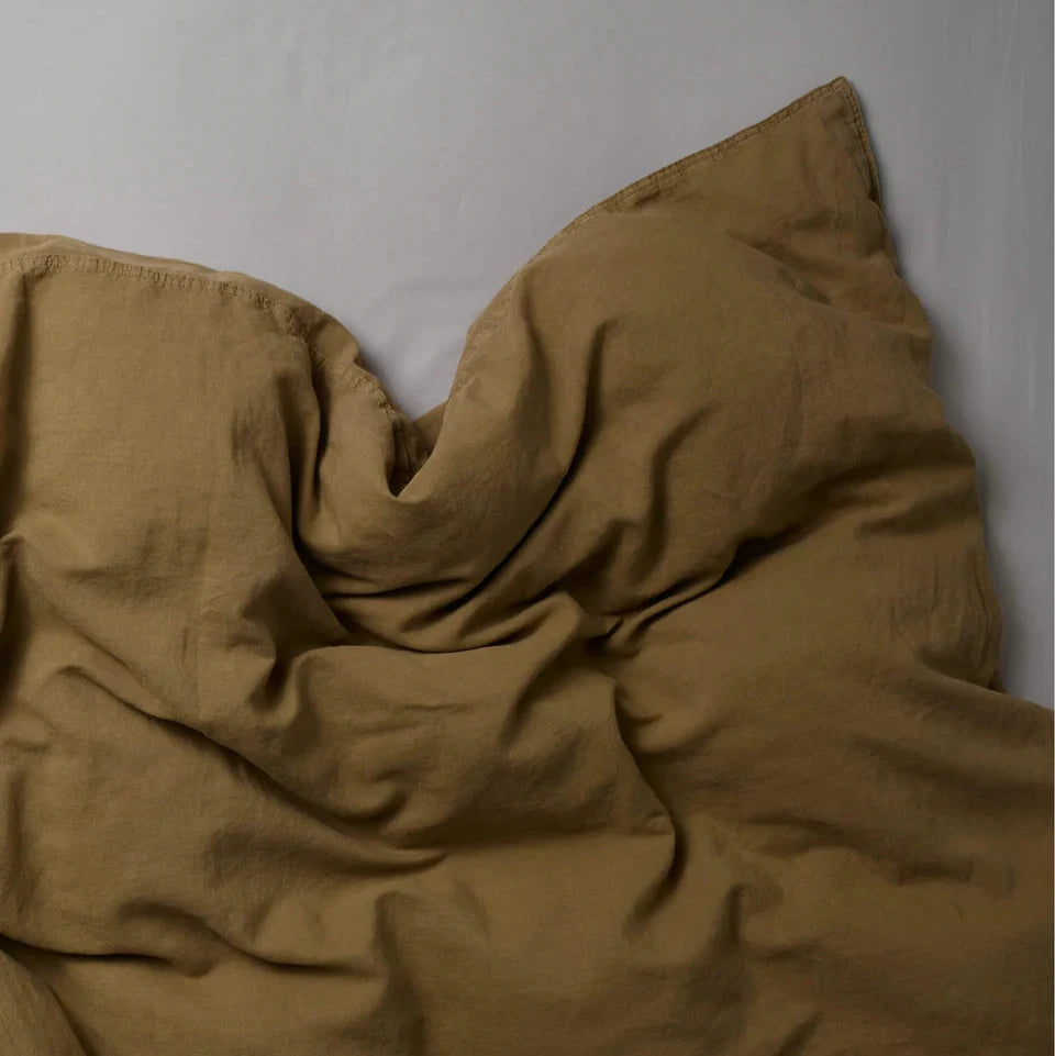 Suite 702 duvet cover linen cotton organic khaki gold