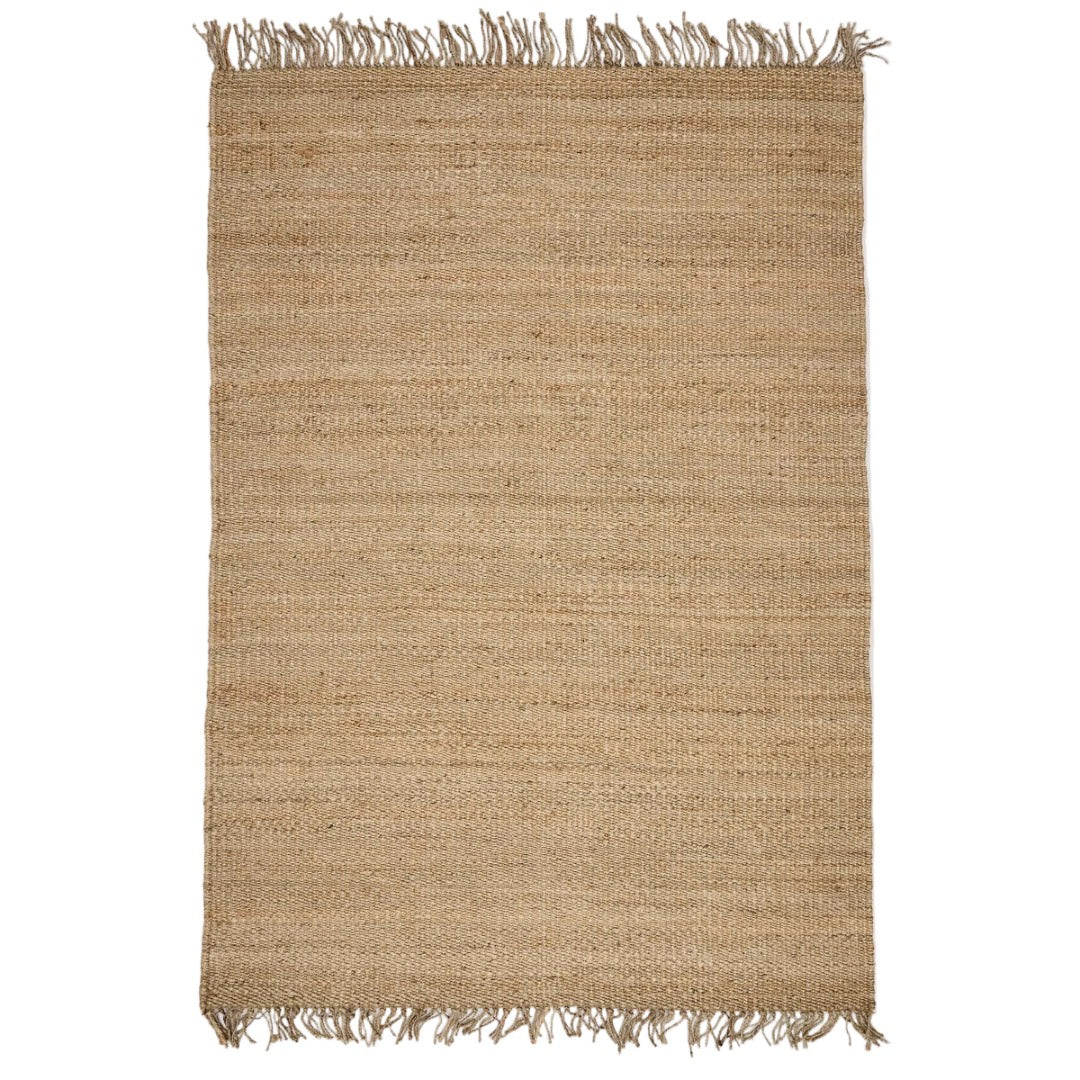 Woven hemp rug with fringes Tell Me More