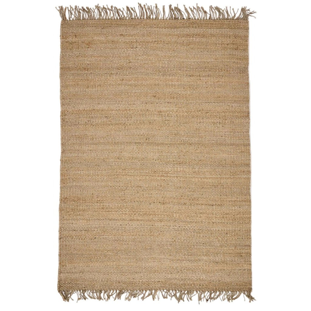 Woven hemp rug with fringes Tell Me More