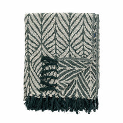 Ugento throw blanket green leaf pattern
