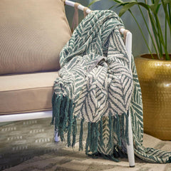 Ugento throw blanket green Bloomingville
