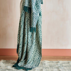 Ugento throw blanket green Bloomingville recycled cotton