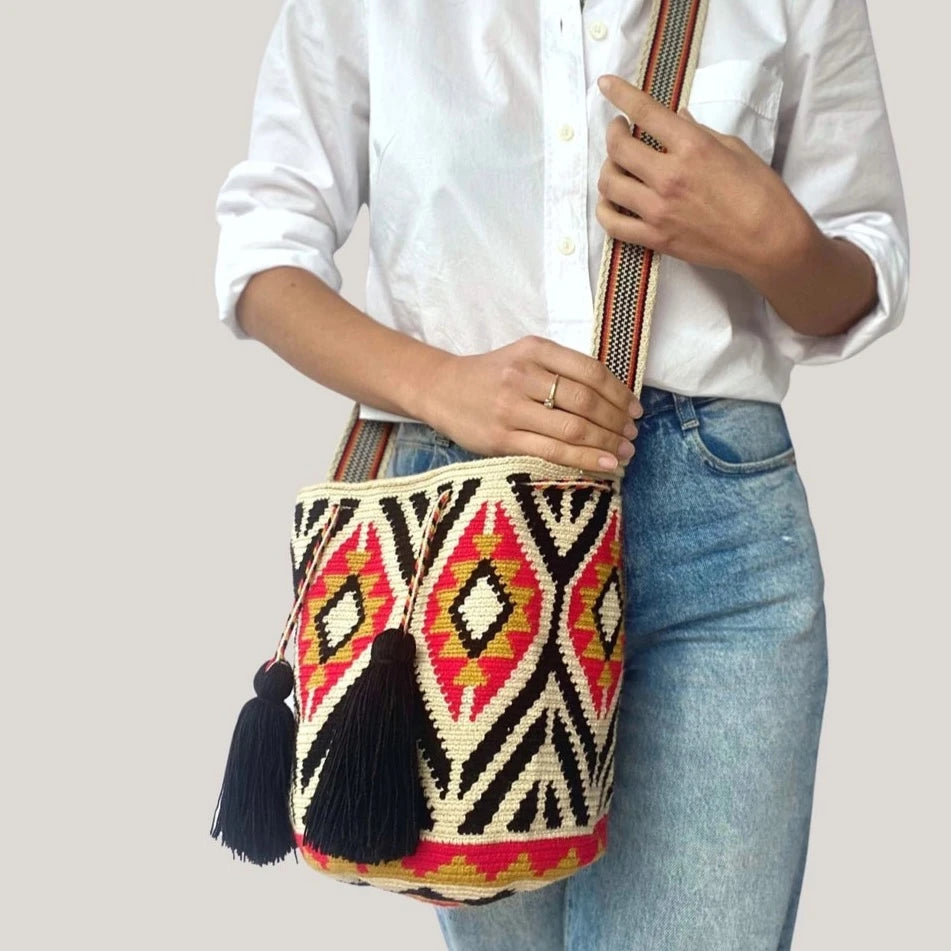 Sac bandoulière Wayuu fait main en Colombie commerce équitable