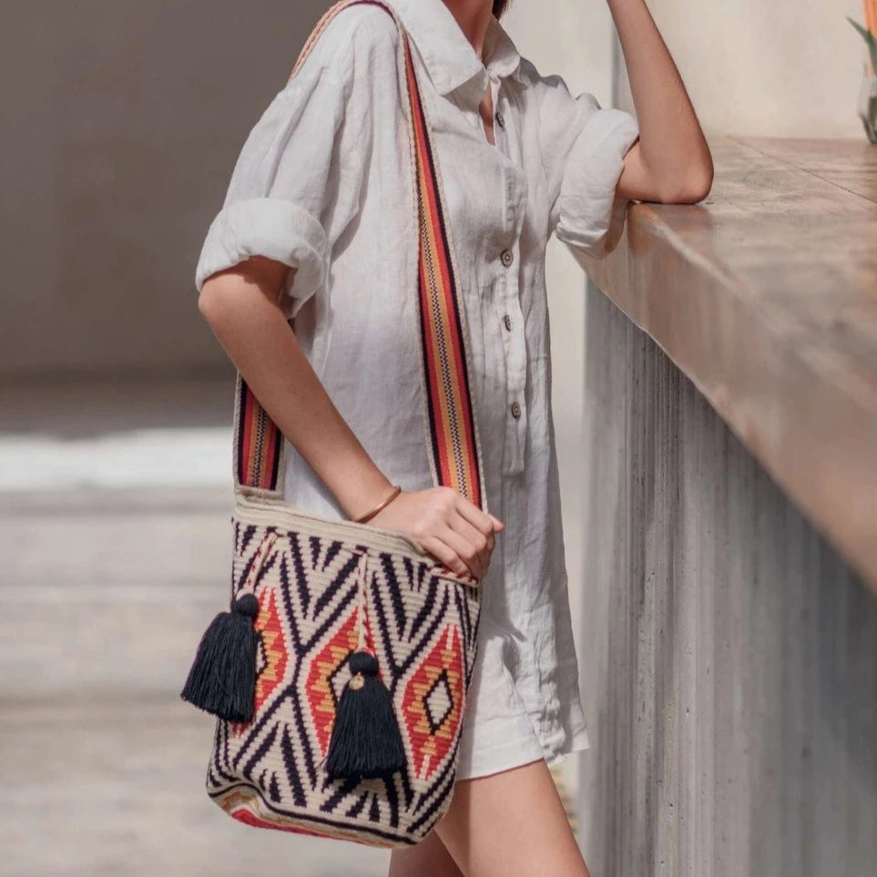 Sac bandoulière Wayuu Mochila Colombie L