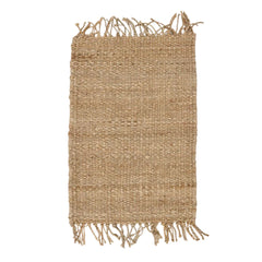 Woven hemp rug with fringes by Tell Me More