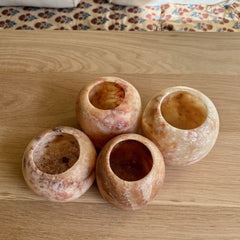 candle holder wax alabaster terra