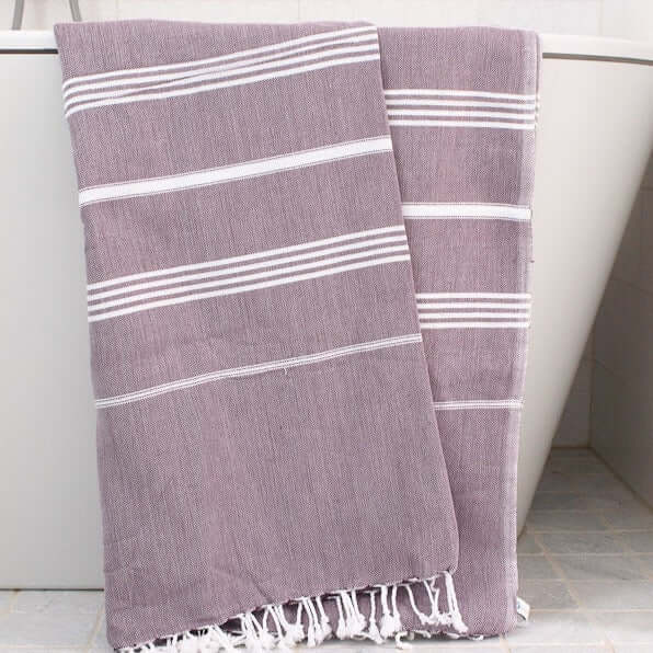 Ottomania hammamdoek hamamdoek aubergine paars XL 220x160