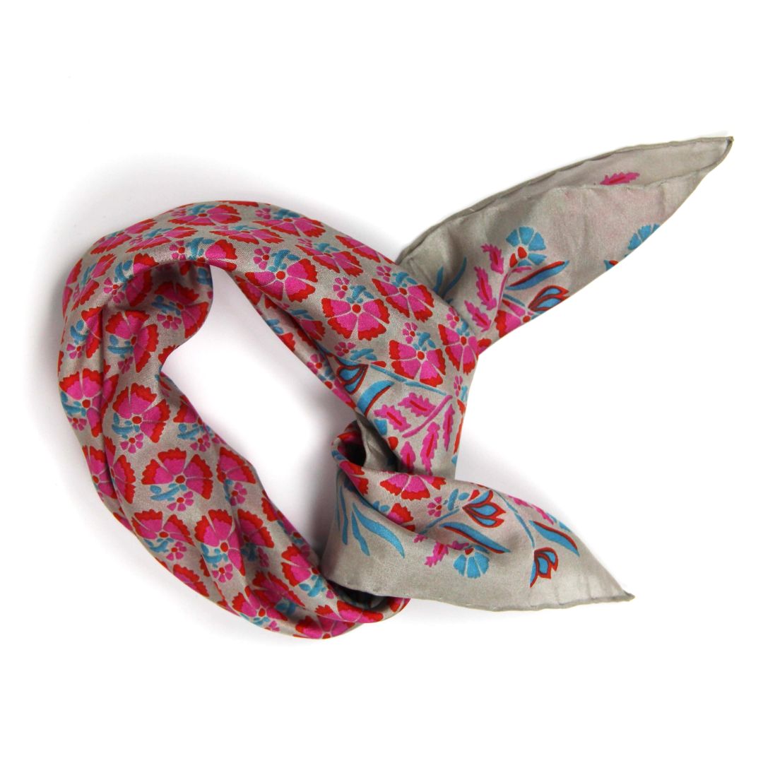 Les Belles Vagabondes mini Silk Scarf Augustine Pink Knot