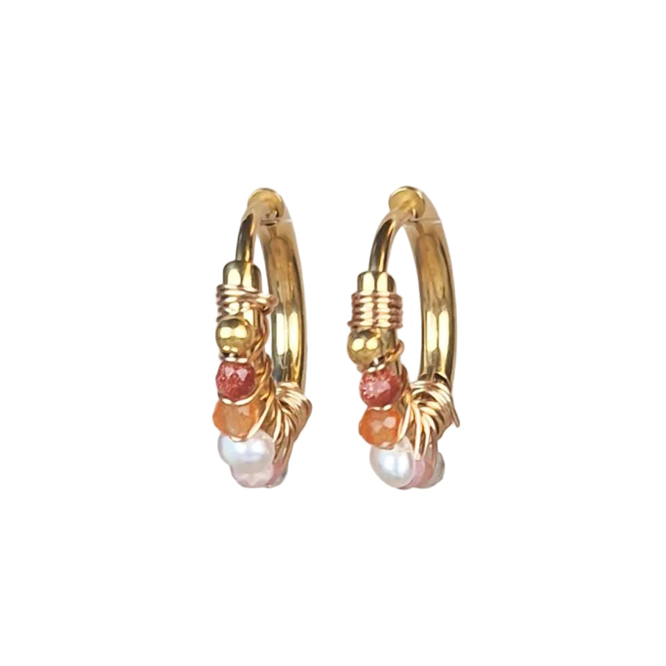 Mujajuma mini hoop earrings sandstone