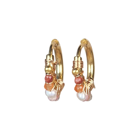 Mujajuma mini hoop earrings sandstone