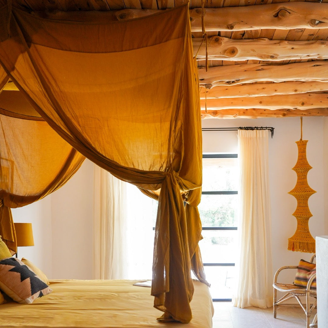 Organic Cotton Bed Canopy - Gold