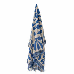 Nevine throw blanket Bloomingville blue recycled cotton 
