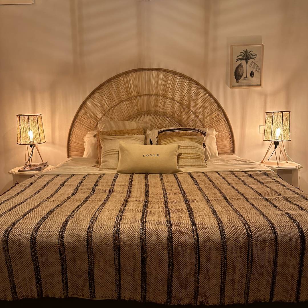 Bohemian Bed Throw and headboard Boho Chic