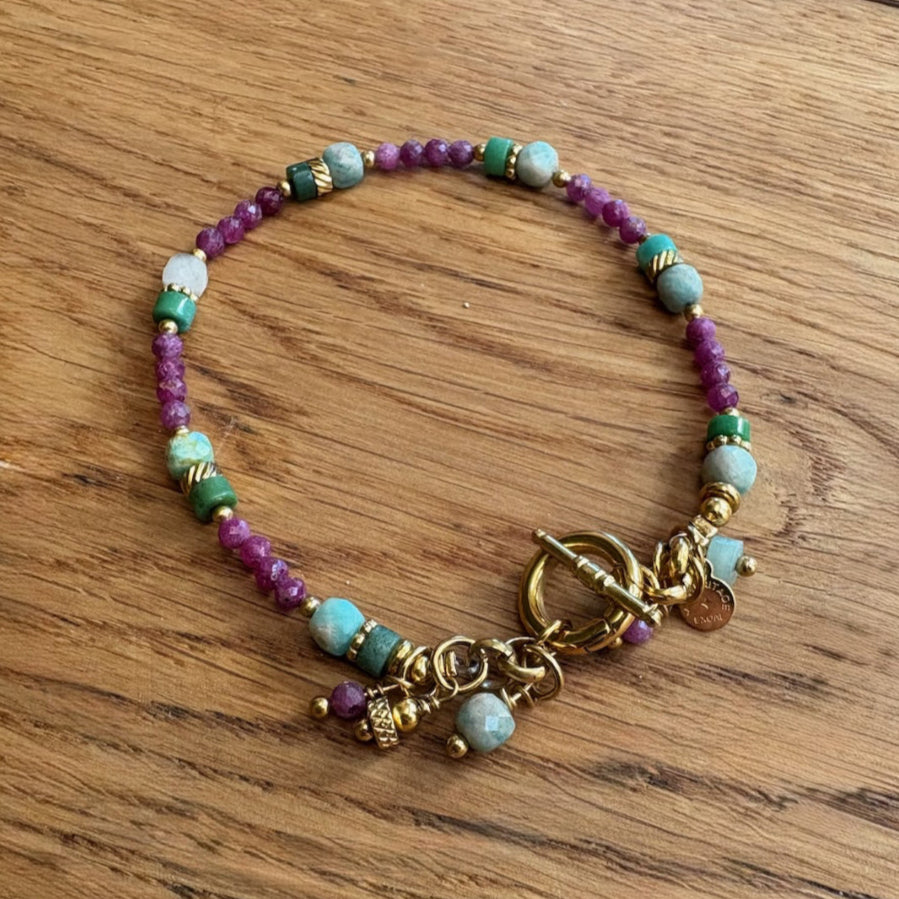 Mujajuma bracelet gem stones stainless steel