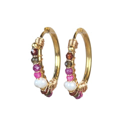 Muja Juma Earring Ø20mm ruby mixed gems