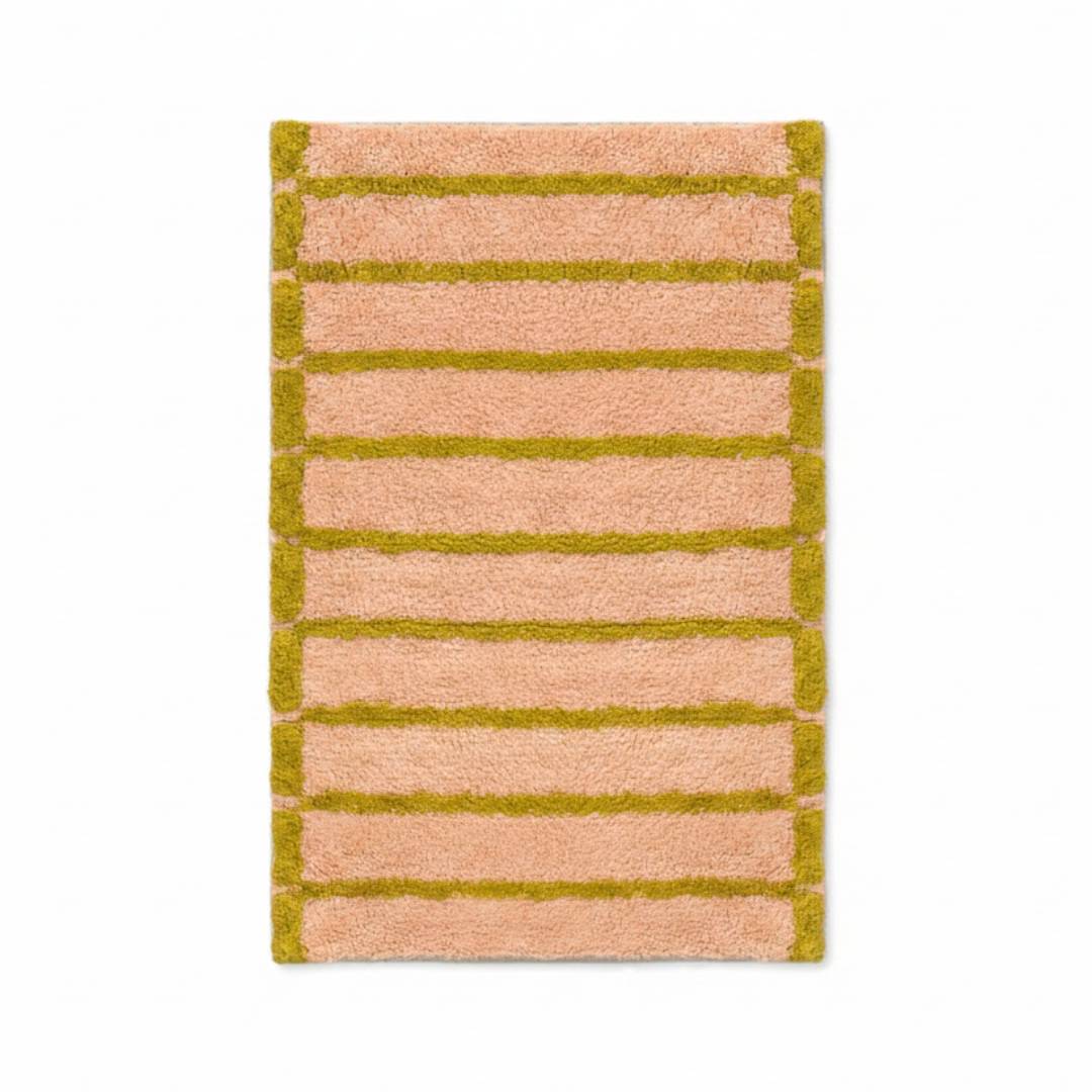 Calma House Saturn Striped Pink Bath Mat