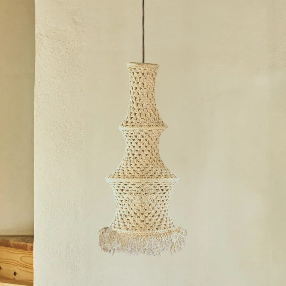 Calma House Crochet Hanging Lamp Background Medium