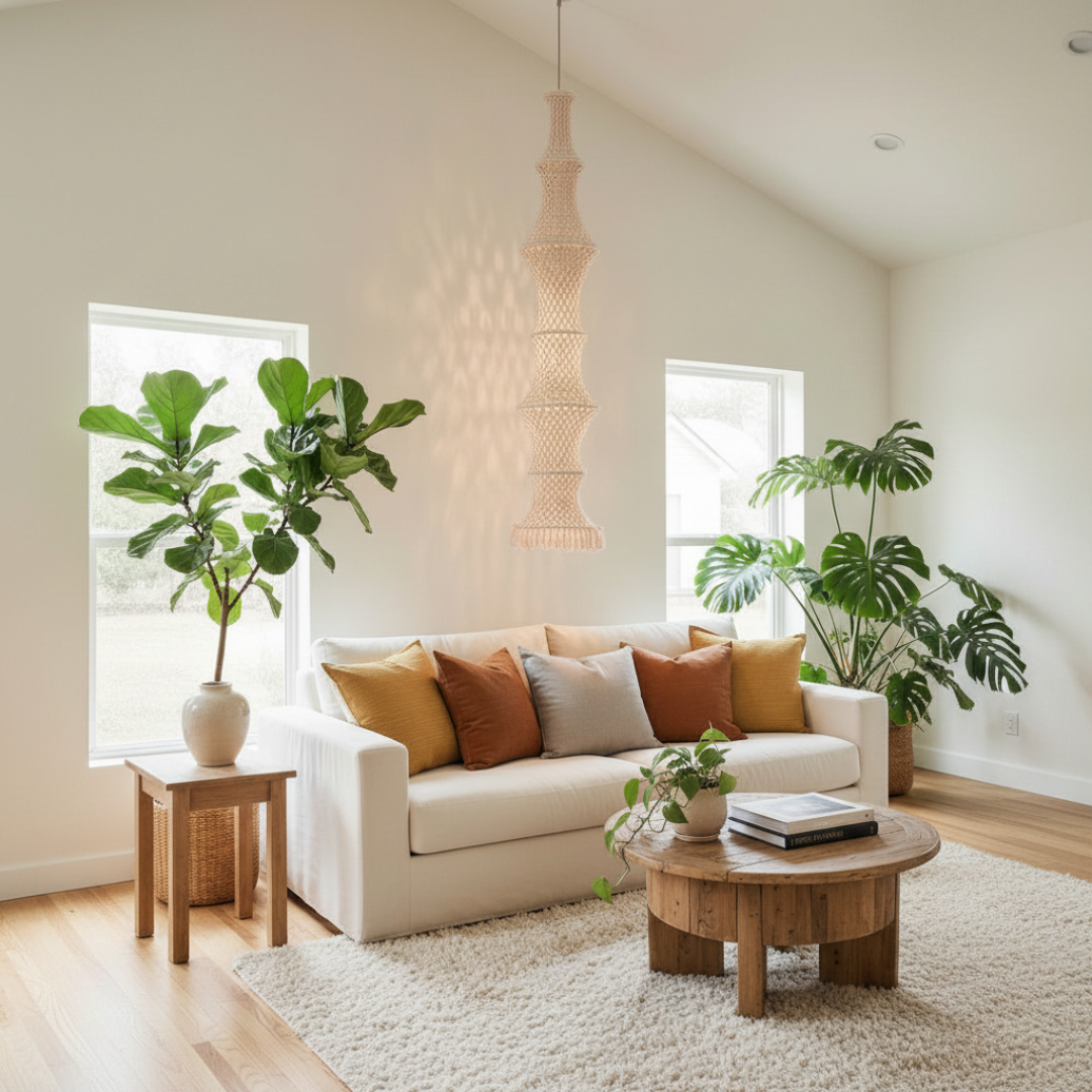 Calma House Crochet Lamp Shade Large Setting