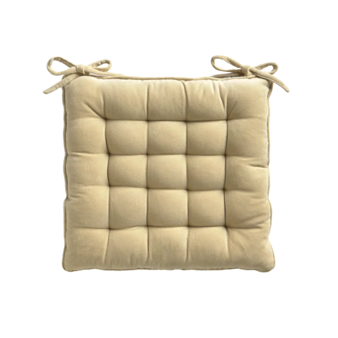 Calma House Velvet Square Chair Pad Cream