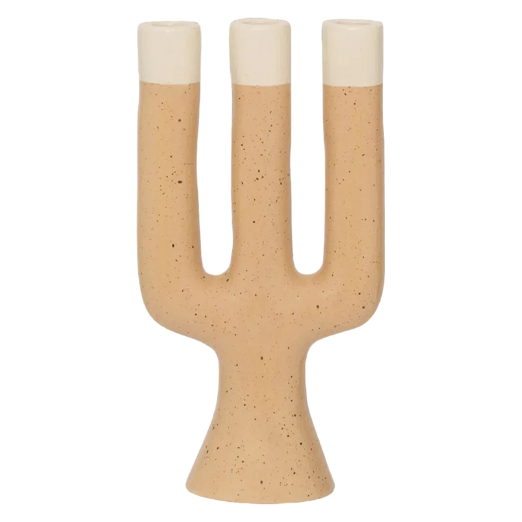 candle holder nox with three tiers in sand colour
