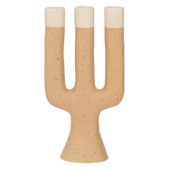 candle holder nox with three tiers in sand colour