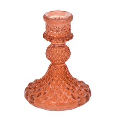 recycled glass candleholder dusty orange By Room