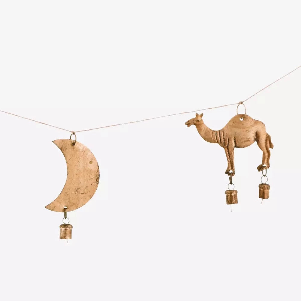 Madam Stoltz garland camels moons bells Christmas decoration ornaments